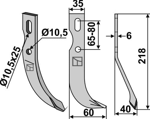BL4785 Universal Fräsmesser 218x35mm rechts - passend zu Benassi