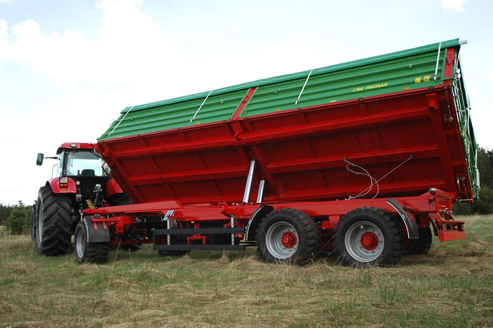 tractor, anhänger, landwirtschaftsgerät, muldeanhänger, rot-grün