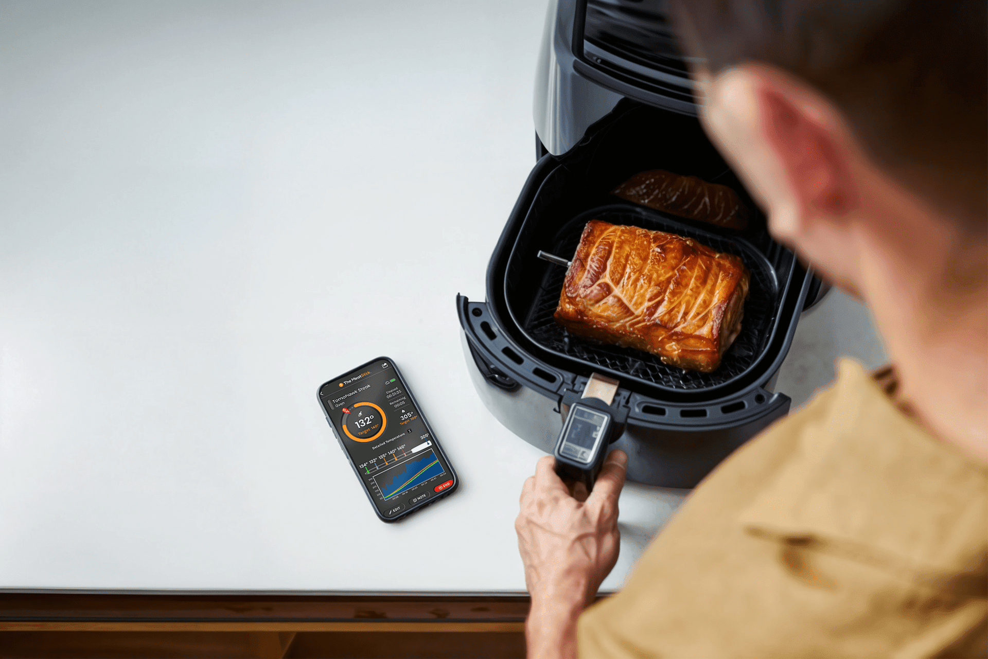 The MeatStick Grillthermometer - V Set mit WiFi Bridge Xtender™ Ladegerät TC901BX – 6 Sensoren