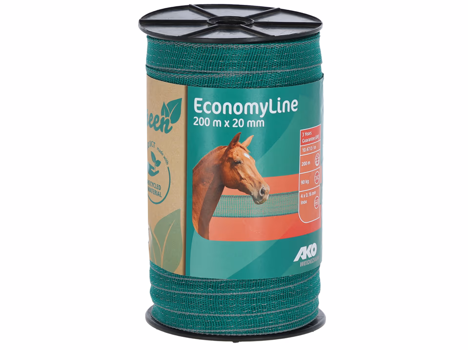 Band EconomyLine, 200m, 20mm grün/grau, 4x0,16mm SSW, Recycling