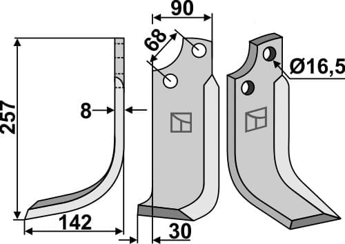 BL5508 Fräsmesser L - passend zu Maschio / Gaspardo 20100413