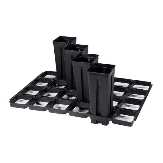 Abstandshalterplatte 24 Löcher für 7x7 cm Töpfe 44x28 cm – Profi Topfhalter für Pflanzenorganisation im Gewächshaus & Baumschule