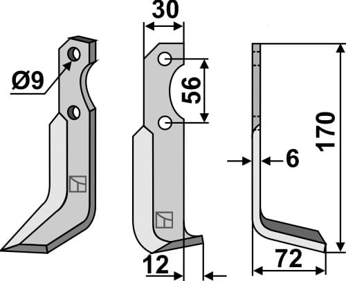 Fräsmesser 170x30mm, rechts - passend zu Bertolini