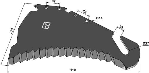 BL29883 Ladewagenmesser 5mm - passend zu Strautmann 415.17.500