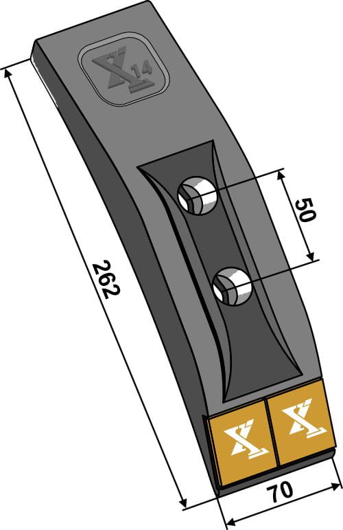 Scharspitze Hartmetall 262mm - passend zu Quivogne Tiefenlockerer