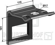 BL28622 Halter für Zinken 80 x 12 mit Verstärkungsfeder 80 x 10