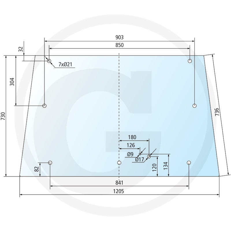 Lunette arrière - compatible avec Landini