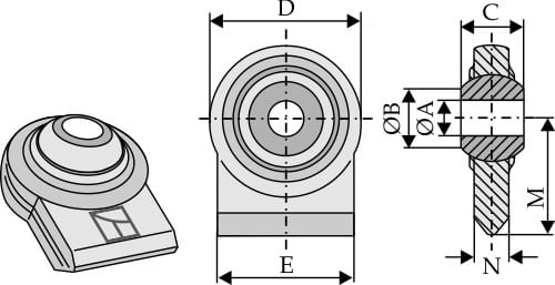 BL24989 Typ 4 Kugelgelenk für Unterlenker - zum Anschweißen