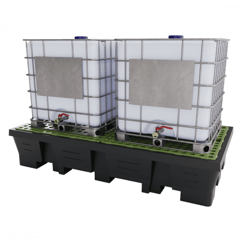 EMP Auffangwanne für 2 IBC oder 8 Fässer – 1050 Liter – Carbon Light aus recyceltem PEHD