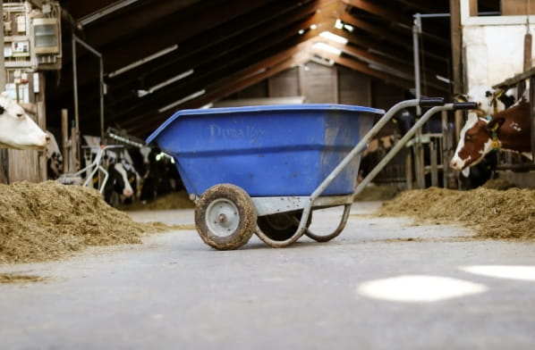 Duraplas wheelbarrow 300 L – HDPE tipping tub & galvanized stable frame