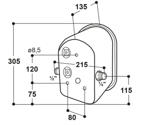 Suevia stainless steel drinking trough for fattening pigs, model 74U