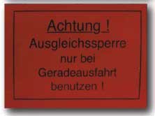 BL23976 Achtung! Ausgleichssperre