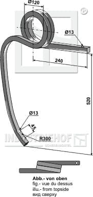 BL28835 Gedrehte Schwergrubberstiel, rechts