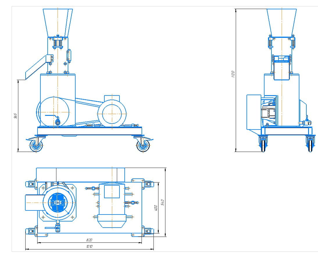 Pelletpresse 4 kW – bis 70 kg/h | Fahrbarer Granulator für Futter & Pellets