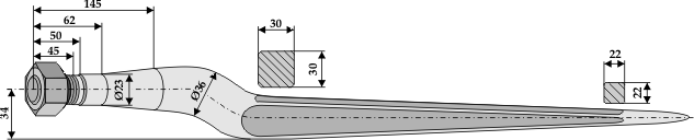 ET10613 Silozinken 600mm / M22x1,5 - passend zu Weidemann
