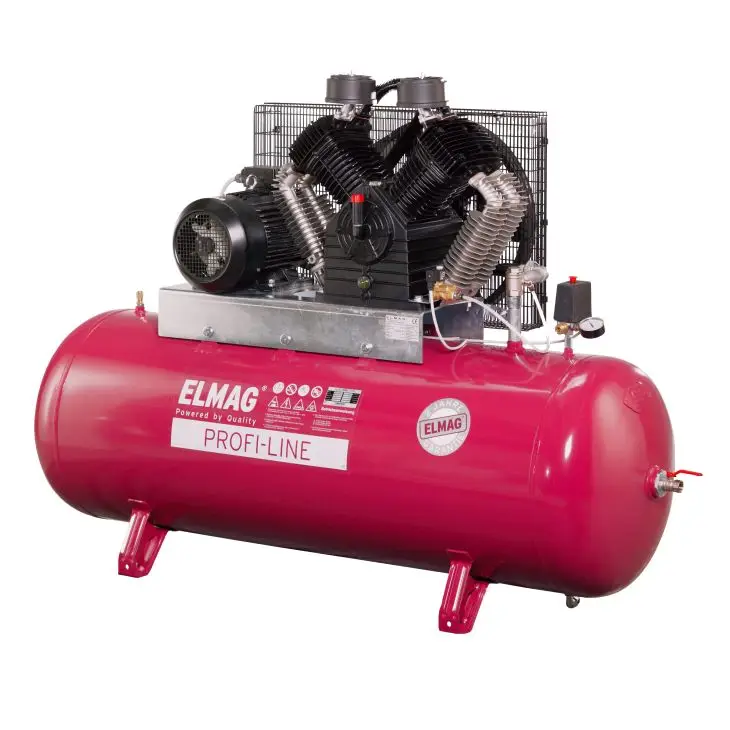 ELMAG Kolbenkompressor PL-H 1080/15/500 D mit Sterndreieckanlage, 805 l/min, 15 bar, 500 l Kessel, stationär / horizontal