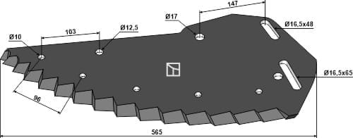 BL29772 Futtermischwagenmesser - passend zu Shelbourne Reynolds 61059902