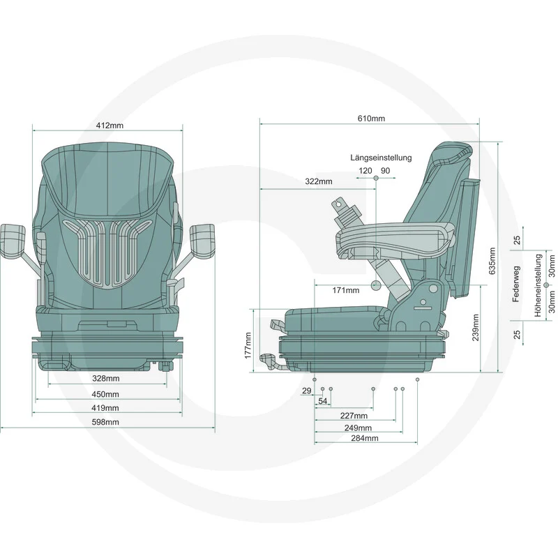 GRAMMER Driver's Seat Primo Professional M MSG75GL/521 - Fabric Cover