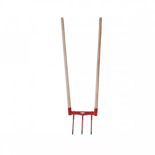 Fourche à bêcher double Grelinette – Outil de décompactage respectueux du sol avec dents en acier trempé