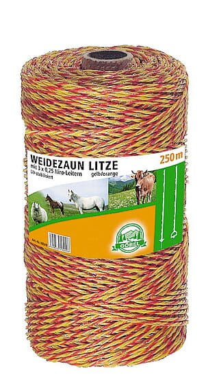 10249 Weidelitze / Kunststofflitze gelb-orange - 3mm / 250mm