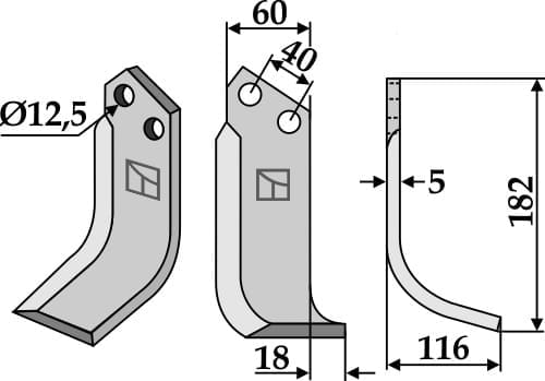 BL5554 Fräsmesser R - passend zu Maschio / Gaspardo 73100404