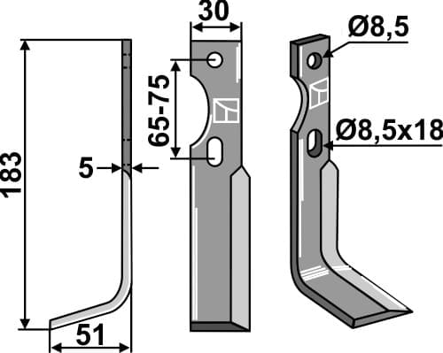 BLGUT-51-AL Fräsmesser L - passend zu Gutbrod