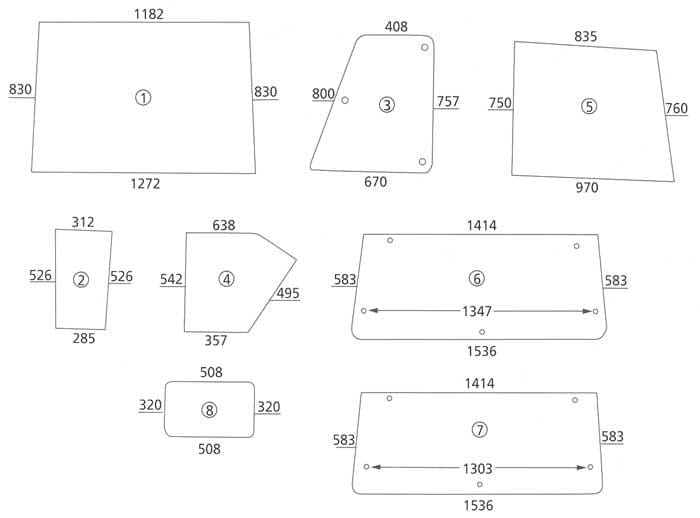 BL17354 Teilscheibe rechts und links
