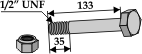 BL3424 Schraube mit Sicherungsmutter 1/2"x133-8.8 für Bomford