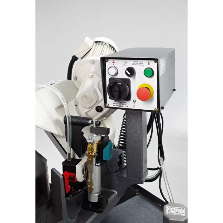 Elmag Metall Bandsägemaschine CY210-2GN – hydraulischer Absenkautomatik, 40/80 m/min Schnittgeschwindigkeit, 750 W Motor und 185 x 170 mm Schnittbereich