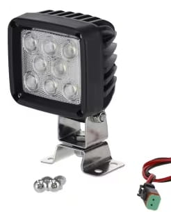 Arbeitsscheinwerfer LED, 24W, 1920lm, quadratisch, weiß, 95x84x105mm Deutschstecker