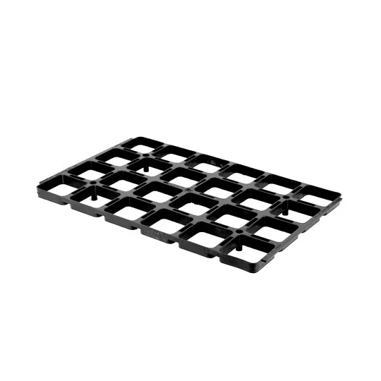 Abstandshalterplatte 24 Löcher für 7x7 cm Töpfe 44x28 cm – Profi Topfhalter für Pflanzenorganisation im Gewächshaus & Baumschule