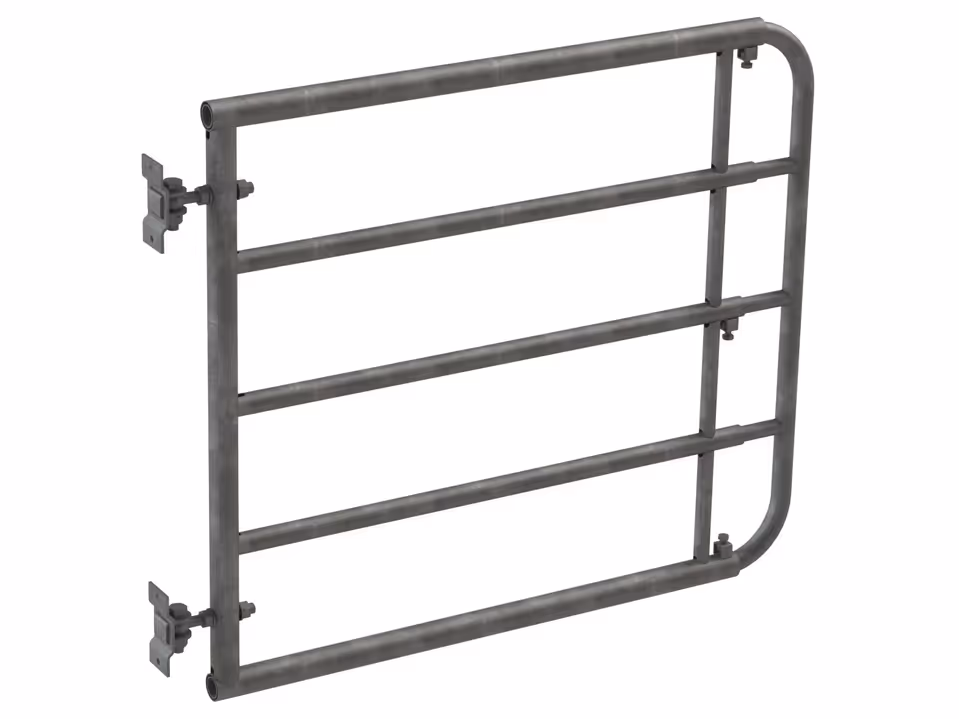 Adjustable pasture gate, 90cm x 1-1.7m, galvanized, including standard mounting kit