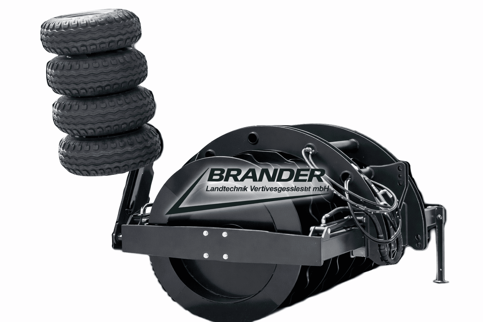 Silowalze 3000 mm mit Kantenverdichter & Seitenverschub – befüllbar, Kat. 2/3, Profi Silageverdichter