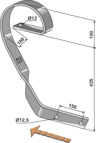 BL28699 Schleppzinken rechts