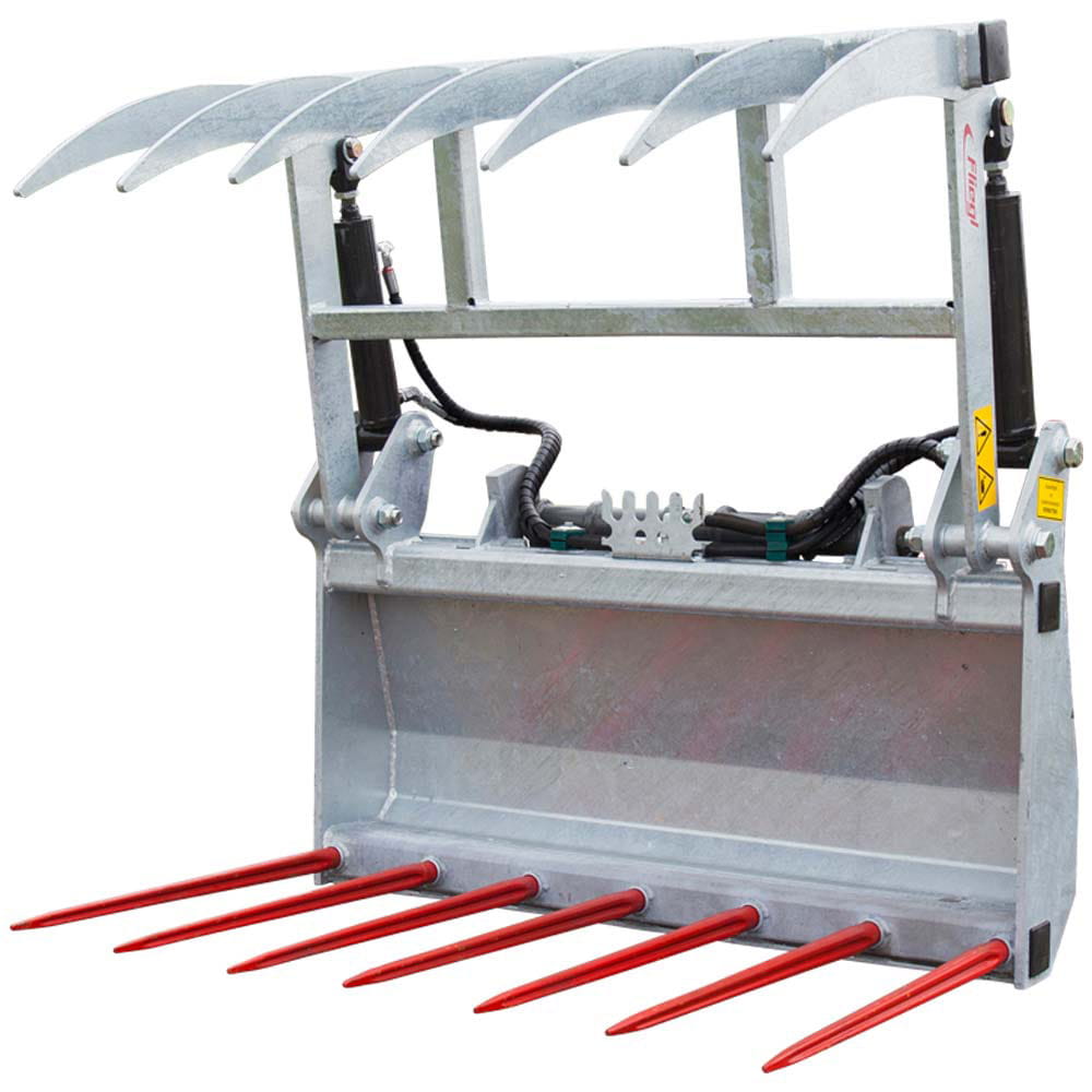 Fliegl manure and silage grab fork, galvanized – robust grab fork with Euro standard attachment