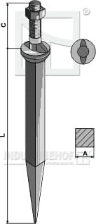 BL28301 Ackereggenzinken aus Borstahl, ovaler Ansatz in Fahrtrichtung
