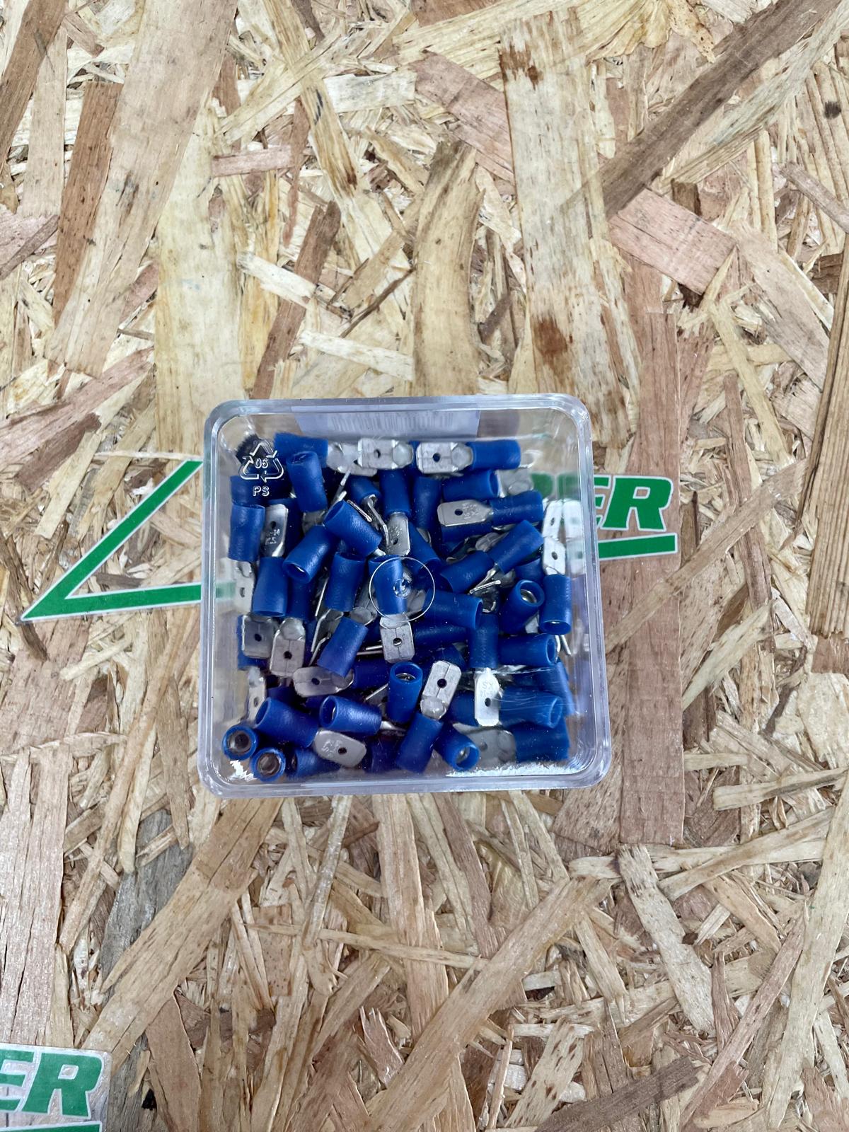 100x Flachstecker 1,5 - 2,5mm² - blau
