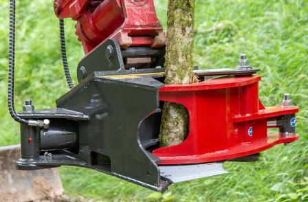 Forstgerät, Baumstumpfschneider, Starke Abmessungen, Metall, Rot