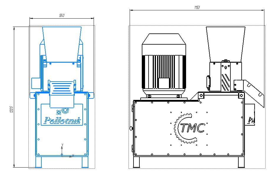 Pelletpresse 15 kW – bis 500 kg/h | Granulator für Futter & Heizpellets