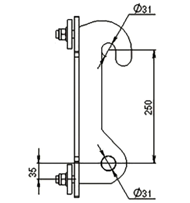 Kit de platine de montage Düvelsdorf D-Lock ; D-Lock S pour chargeuses sur pneus Kramer 180-350
