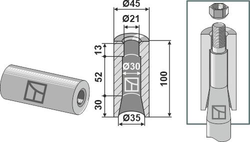 Einschweißbuchse 100mm