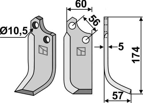 BL5513 Fräsmesser R - passend zu Maschio / Gaspardo 21100412