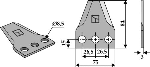 BL70-162 Futtermischwagenmesser 3mm - passend zu Cormal