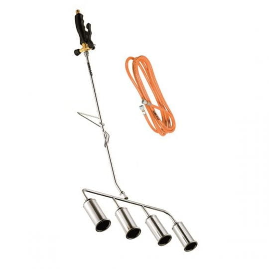 E038130 Manuelles Abflammgerät mit 4 Brennerdüsen