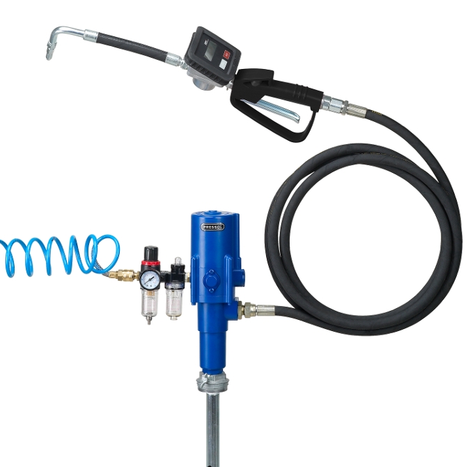 Pressol Werkstatt Set für 200/220-Liter-Fässer mit Digitalzähler, Wartungsgerät und Pneumatik-Ölpumpe 3:1