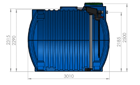 EMP Erdtank 10.000 Liter mit Filterset – unterirdischer Regenwassertank mit Ein-/Auslauf – Regenwasserspeicher System