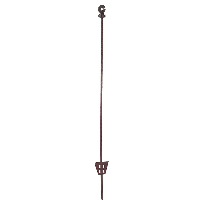 10x AKO Federstahlpfahl oval 106 cm, 11 x 5 mm mit Ringisolator – Weidezaunpfahl mit Trittblech für Rinderhaltung