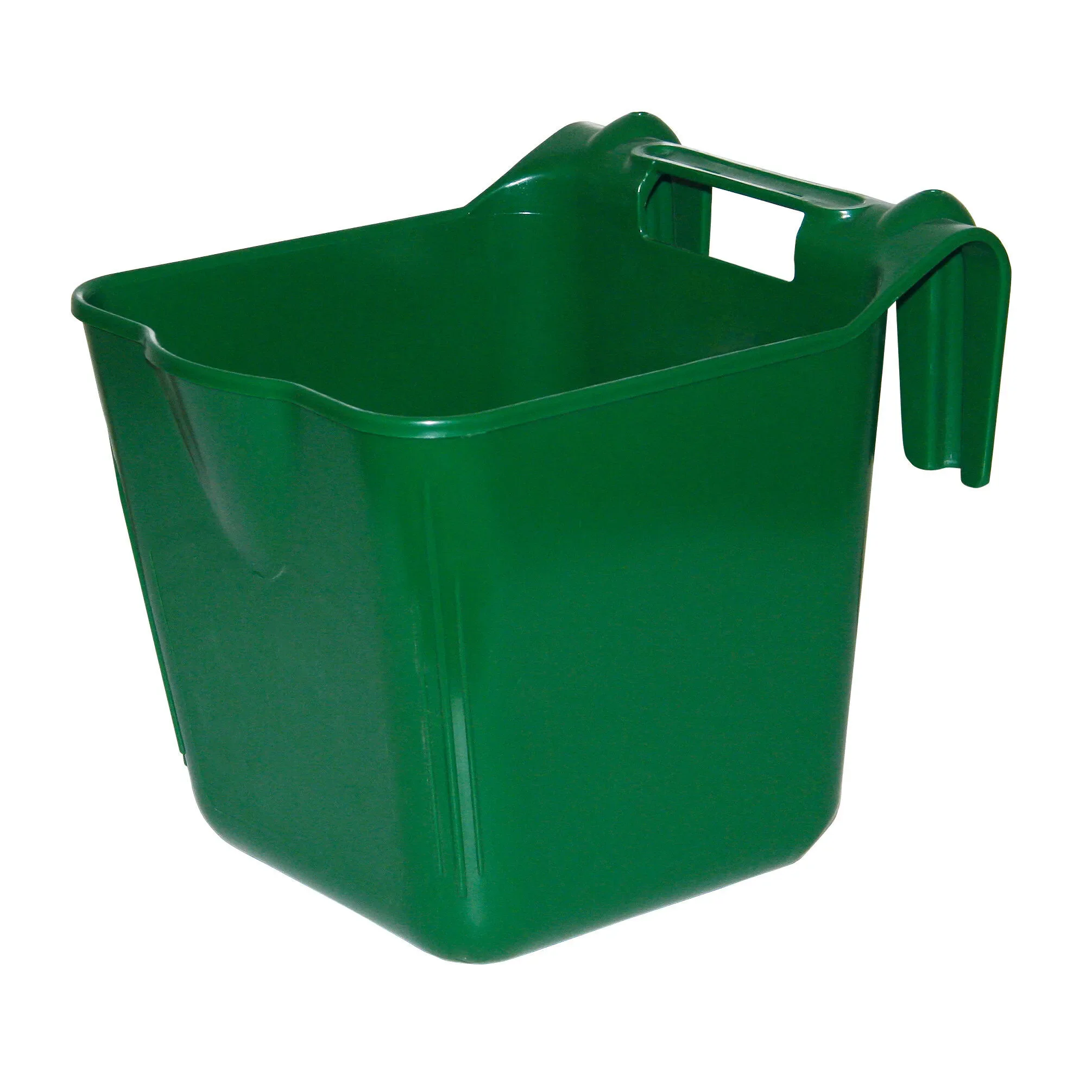 HangOn 13L Feed Trough – Mobile Plastic Feed Trough for Hanging in Stable & Pasture | Color: Green