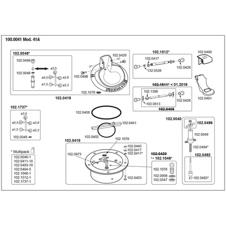 Patura tongue valve cymbal, model 41A