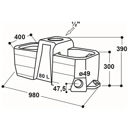 Patura Lauftstall- und Weidetränke 80 Liter, Modell WT80